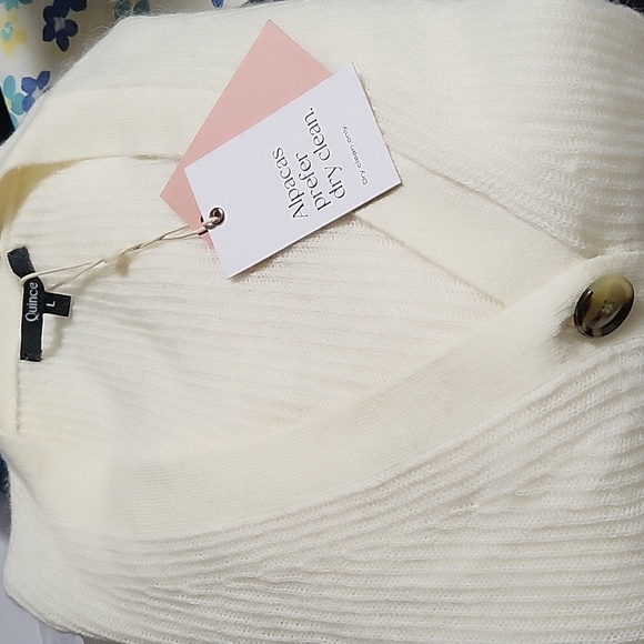 New Quince Baby Alpaca Cardigan Winter White - Picture 2 of 6